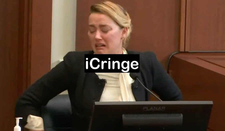 Amber Heard cringe fake crying in court