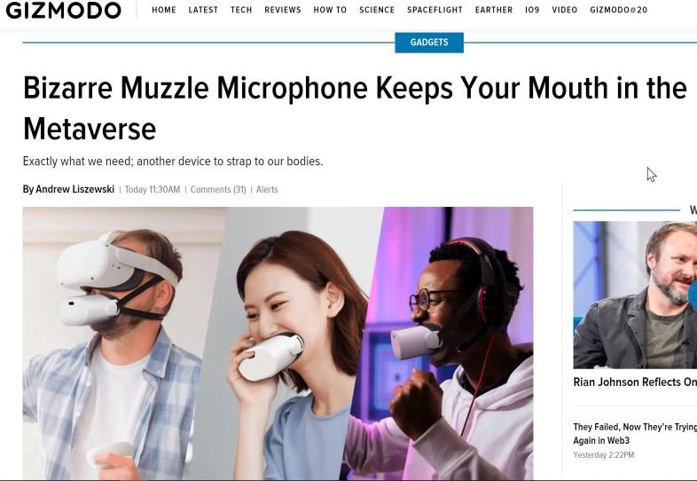 Muzzle microphone for teh metaverse, cringey device